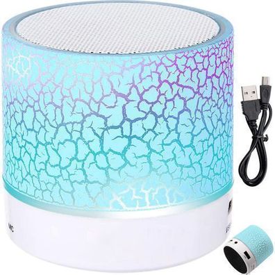 Tragbarer Bluetooth Lautsprecher mit LED lampe kabelloser Radio Wireless Blau Retoo
