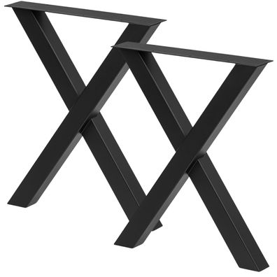Tischbeine Metall - 2 Stück X Form, Tischgestell Maße L59xB7xH72cm