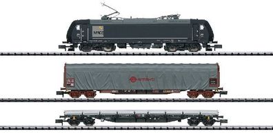 Trix 11147.1 Güterzug E-Lok BR 185 DCC-Sound und 2Wag Spur N
