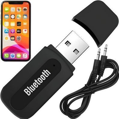 Bluetooth Adapter USB mit Auto Kabel Audio Aux 3,5 mm und Mikrofon Android Retoo