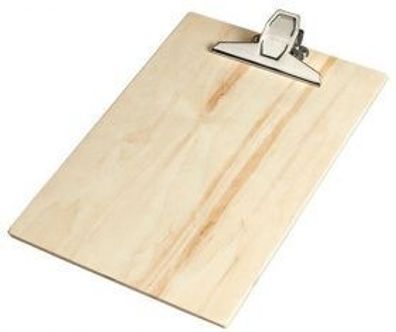 DIN A5 Farbe nussbr.-dkl. Bügelklemme Klemmbrett aus Holz