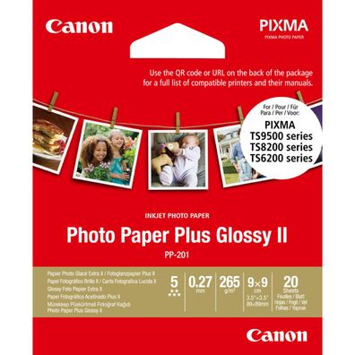 Canon Fotopapier hochglänzend PP-201 (9x9cm-20 Blatt)