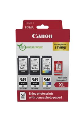 Canon Tinte Multip+Fotopapier PG-545XLX2/CL-546XL (4 Farben)