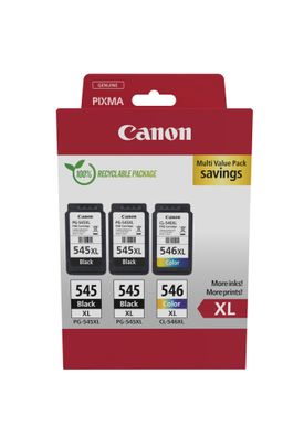 Canon Tintenpatronen Multipack PG-545XLX2/CL-546XL (4 Farben)