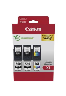 Canon Tintenpatronen Multipack PG-560XLX2/CL-561XL (4 Farben)