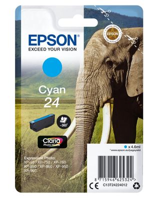 Epson Tintenpatrone 24 T2422 Cyan (4,6 ml)