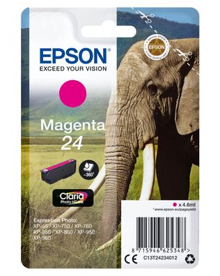 Epson Tintenpatrone 24 T2423 Magenta (4,6 ml)