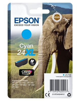 Epson Tintenpatrone 24XL Cyan (8,7ml)