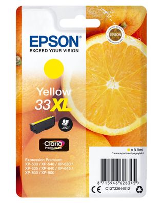 Epson Tintenpatrone 33XL Gelb (8,9ml)