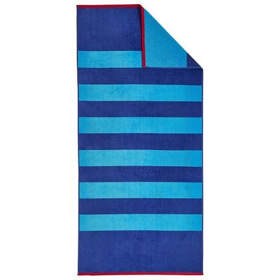 Dyckhoff Strandtuch Aquarius, blau gestreift, Velours 1 St