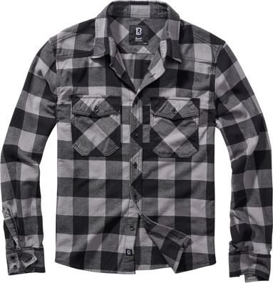 Brandit Hemd Checkshirt in Black/Charcoal