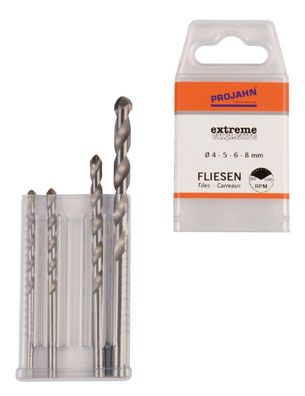 Extreme Fliesenbohrerset 4-tlg., ;Durchmesser 4, 5, 6, 8 mm