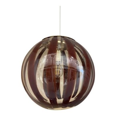 Contemporary Transparent and Brown Sphere Pendant in Murano Glass by SimoEng