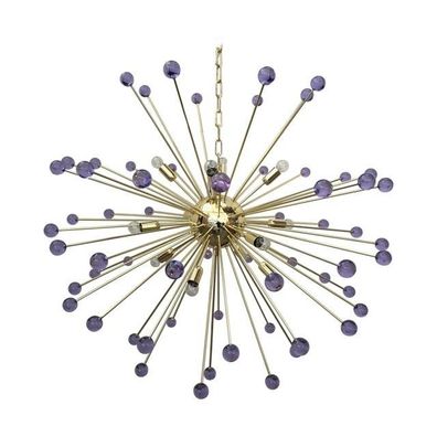 Contemporary Alessandrite “Star” Murano Glass Sputnik Chandelier by SimoEng