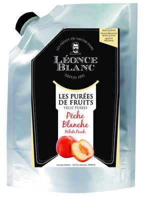 Leonce Blanc weißer Pfirsich Püree 1kg Frucht-Püree aus süßen pürierten Pfirsichen