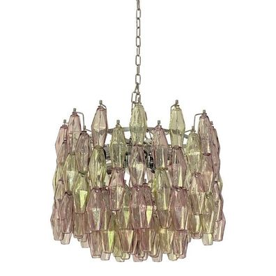 Contemporary Multicolor "Poliedri" Murano Glass Chandelier in Venini Style by SimoEng