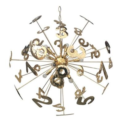 Hand-Made Brass Numbers Sputnik Chandelier by SimoEng