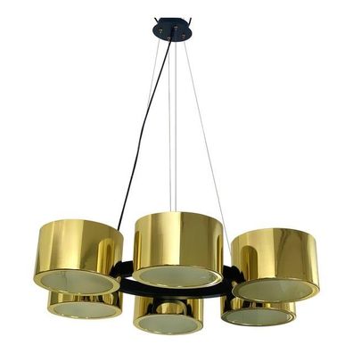 Contemporary Italian Oval Metal Gold Chandelier by SimoEng