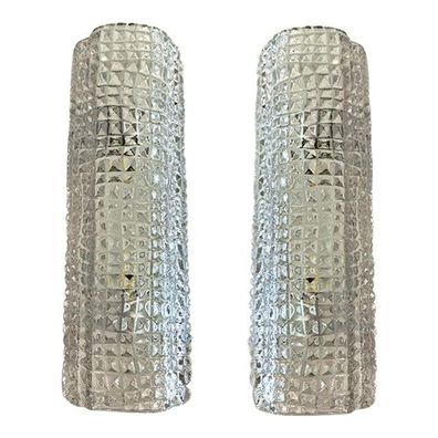 Set of Two "Crocodile" Transparent Murano Glass Wall Sconces by SimoEng