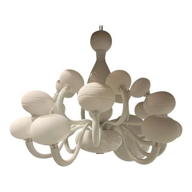 Contemporary Pop White Murano Glass Chandelier by SimoEng