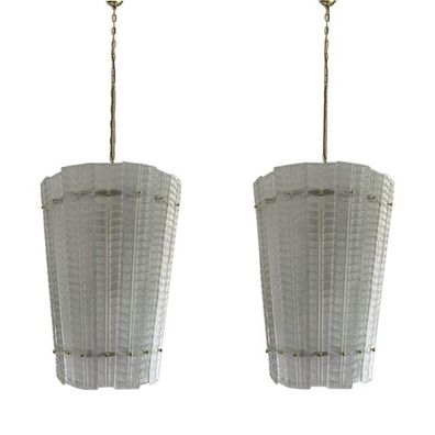 Murano Glass Sputnik Pendant Lanterns, Mazzega Style - a Pair by SimoEng