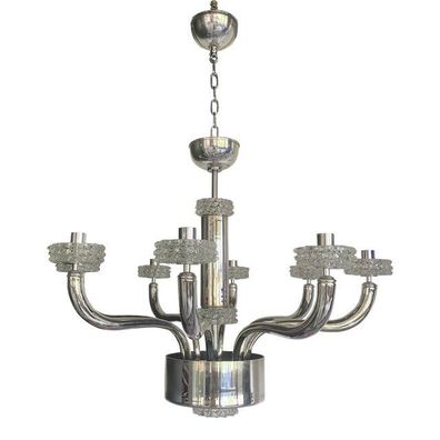 Contemporary Chandelier in Murano Style Glass With "Rostrato" Cup by SimoEng