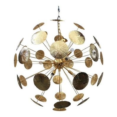 Water-Lily Brass Sputnik Sphere Chandelier by SimoEng