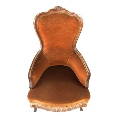 Late 20th Century Walnut With Velvet "Dralon" Armchair by SimoEng