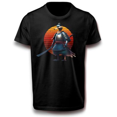 Superheld Parodie Ninja Ente Samurai Kämpfer Soldat Fantasy Fun T-Shirt Baumwolle