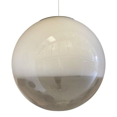 Contemporary Vanished White Sphere in Murano Glass Pendant Light by SimoEng