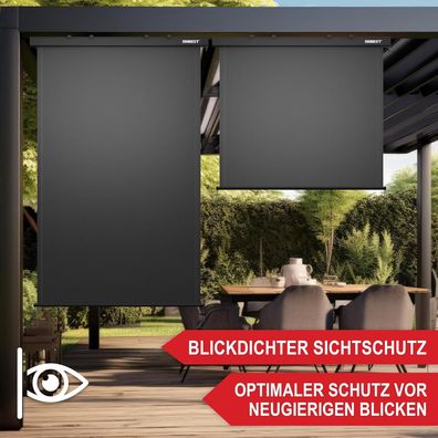 Senkrechtmarkise Markise Sonnenschutz Windschutz Anthrazit 160 x 250cm