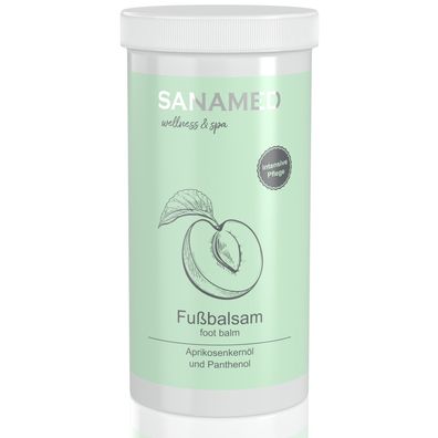 Sanamed Fußbalsam mit Aprikosenkernöl und Panthenol 450ml ohne Dosierspender