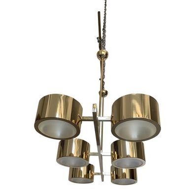 Metal Gold Stilnovo Lelli Style Sputnik Chandelier by SimoEng