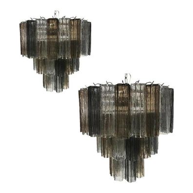 Pair of 21st Century Murano Style Glass Sputnik Chandeliers simoEng