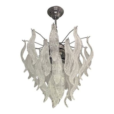 Contemporary Leaflets Murano Glass Chandelier in Vintage Style by SimoEng