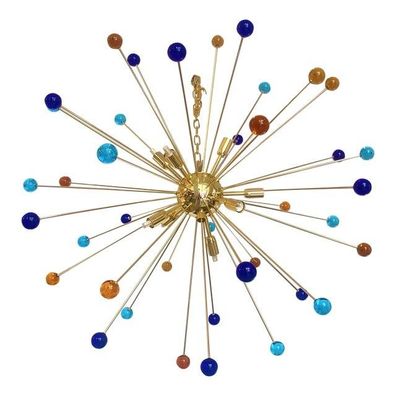 Contemporary Multicolour “Star” Murano Glass Sputnik Chandelier by SimoEng