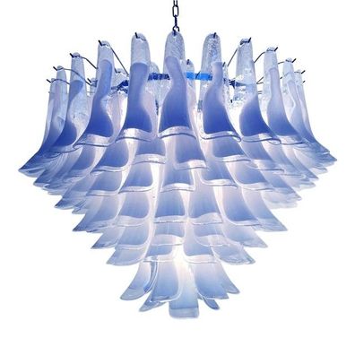 Contemporary Blue "Selle" Murano Glass Chandelier in Mazzega Style by SimoEng