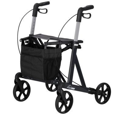 Russka Rollator XL vital classic faltbar leicht Gehhilfe Gehwagen 200 kg grau