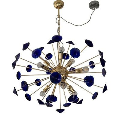 Contemporary Murano Style Glass "Sella" Chandelier With Kromo Metal Frame by SimoEng