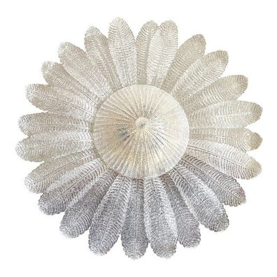 Contemporary Venetian Sunflwer Murano Glass White Flush Mount by SimoEng