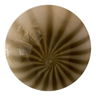 Contemporary Brown Reeds on White Murano Glass Wall Sconce or Flush Mount by SimoEng