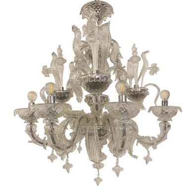 Transparent Murano Style Glass Chandelier by SimoEng