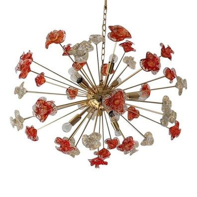 Contemporary Murano Glass Sputnik Flowers Italian Handmade Chandelier by SimoEng