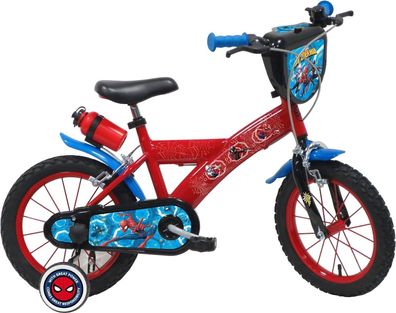 Vélo ATLAS Jungen Kinderfahrrad 14 Zoll Spiderman/ Marvel kinderfahrrad14, rot, 3