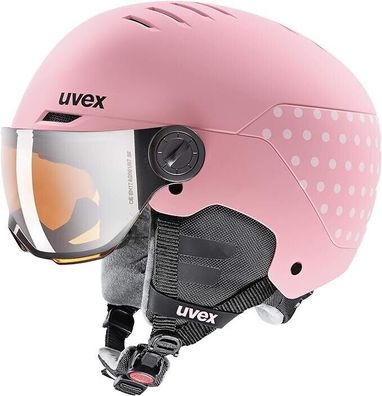 uvex rocket jr visor - robuster Skihelm für Kinder - mit Visier optimierte Bel