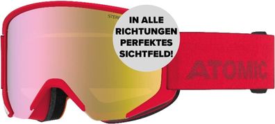 ATOMIC SAVOR STEREO Skibrille - Rot - Klare Sicht & Blendschutz - Hochwertige Ve