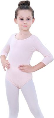 Soudittur Kinder Ballettanzug Baumwolle 3/4 Langarm Ballett Trikot Tanz-Body Tur