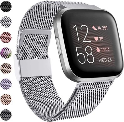 Funbiz Kompatibel mit Fitbit Versa Armband/ Fitbit Versa 2 Armband, Edelstahl Han