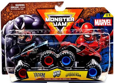 Monster Jam 1:64 Marvel Serie 1 Truck Venom Vs. Spider-Man Doppel Pack