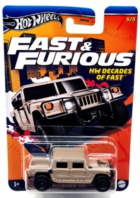 Hot Wheels Fast & Furious HW Decades of Fast car Hummer H1 5/5